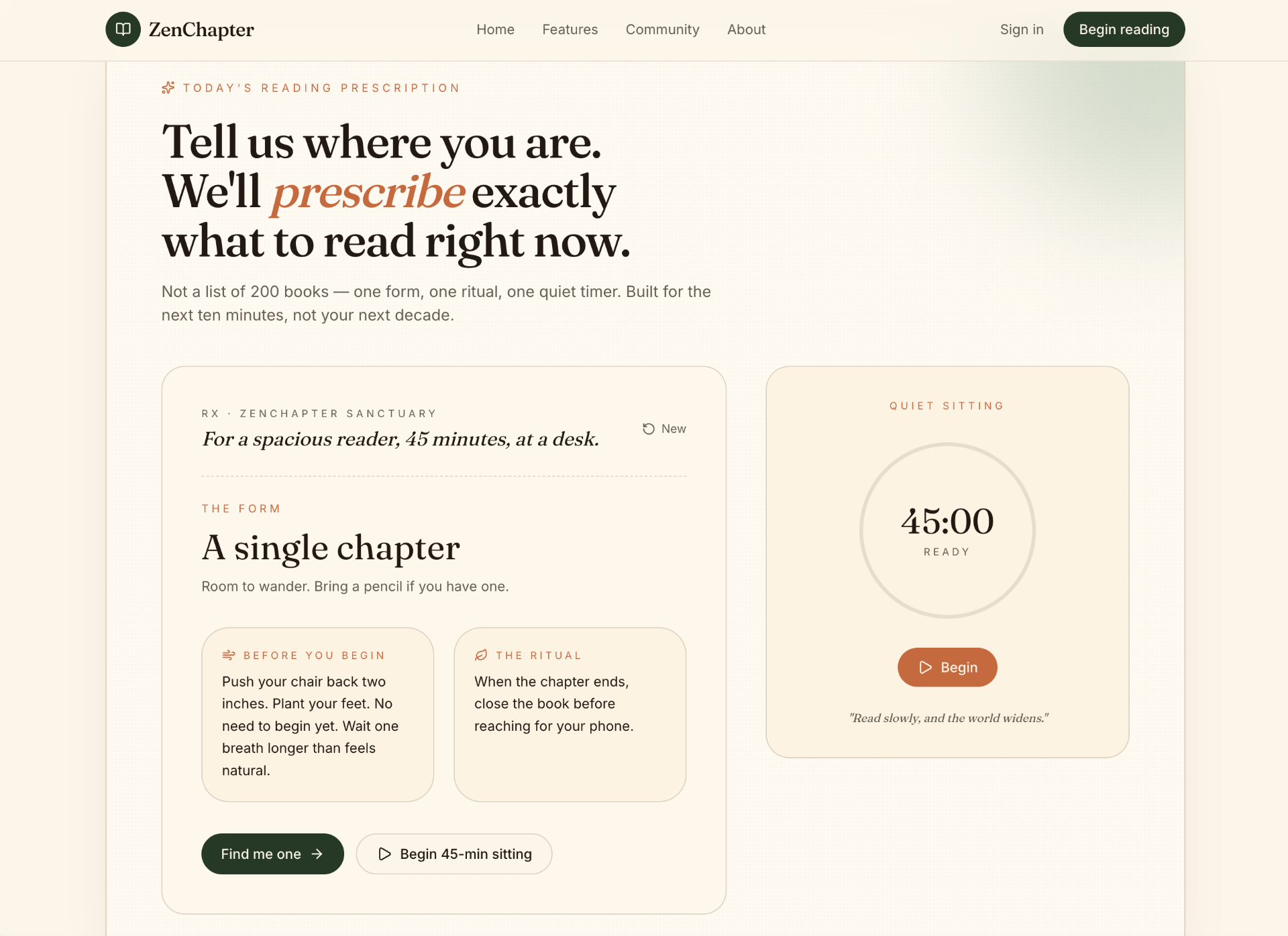 ZenChapter — a quiet room for thoughtful readers